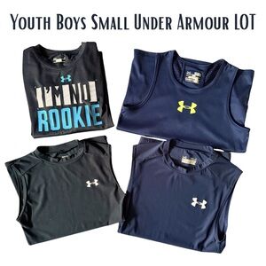 ⚜️UNDER ARMOUR⚜️ Youth Boys Small Active Tops Black and Navy LOT of 4